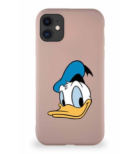 Apple iPhone 11 Soft Premier Kapak Donald Duck-B Tasarımlı Silikon Kılıf - Pudra (Şeffaf)