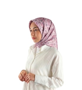 Bursa İpek Lila Başak Desen Twill İpek Eşarp