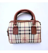 Burberry Kadın Vintage Check Mini Bowling Çanta (Desenli)