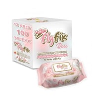 FLYFİX ROSE GÜL KOKULU ISLAK HAVLU 100 ADET X 12 PAKET
