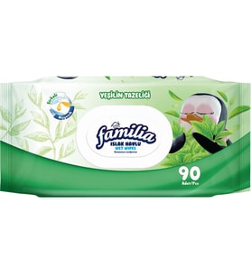 Familia Islak Havlu Mendil Yeşilin Tazeliği 90 Yaprak Plastik Kapaklı Tekli Pk