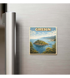 Giresun Şehri - Pop-Art Travel - 9x9 cm Buzdolap Magneti