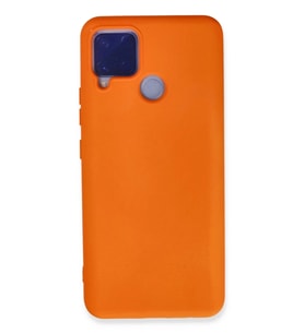 Realme C15 Kılıf Nano içi Kadife Silikon - Turuncu