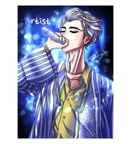 Kım Namjoon - Sanatçı (4) Tablo Ahşap Poster Dekoratif Kod1692