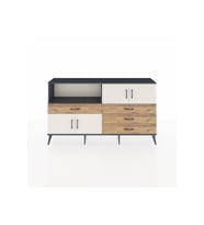 Arges Konsol 2 Raflı 4 Çekmeceli 4 Kapaklı 176x30x99 Antrasit-Aytaşı/Çam