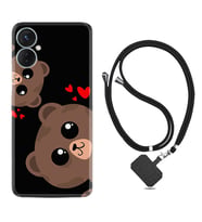 Tecno Spark 9T Kılıf Silikon Boyun Askılı İpli Desenli Silikon Love Animals 1780