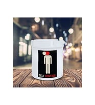 Beyaz Kapalı Kafa Küllük Self Control Baskılı Kül Tablası