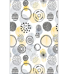 Eliana Home Baskılı, Yıkanabilir Kaymaz Taban Salon Halısı LNA0245 100x150 cm (Sarı)