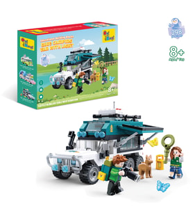 Ogi Mogi Toys Eğitici Bloklar Işıklı Mavi Karavan 298 Parça Yapı Seti (Karışık)