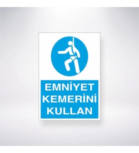 Emniyet Kemerini Kullan 21x35 Arkası Yapışkanlı Levha