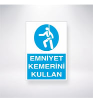 Emniyet Kemerini Kullan 21x35 Arkası Yapışkanlı Levha