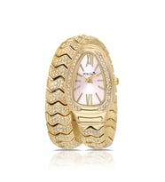Polo Air Yılan Model Lüx Taşlı Kadın Kol Saati Gold Pembe Renk PL-1614B4x