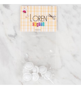 Crafts 8 Li Beyaz Uğur Böceği Düğme - 639