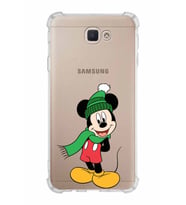 Samsung Galaxy J7 Prime  Köşe Korumalı Antişok Kapak Mickey Mouse Tasarımlı Şeffaf  Kılıf