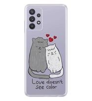 Kılıfland Samsung Galaxy A32 Kılıf Silikon Resimli Kapak Love Doesn't See Color Stok 1182