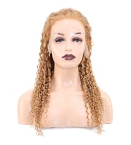 Afro Dalga Front Lace Gerçek Tül Peruk - Altın Karamel - 60-65cm