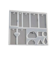 Epoksi Silikon Kalıp  Çoklu Onüçlü Bitişik Kalp 15 CM 15