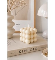 Bubble Mum - Mumelia Candles Doğal Soya, El Yapımı, Dekoratif - Krem