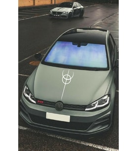 Oto Kaput Şerit Sticker Dönence Daire Tasarım Beyaz 20*60 Cm