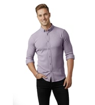 DeepSEA Erkek Beyaz Slim Fit Fitilli Gömlek – Likralı Esnek Kumaş Şık Model 2500805