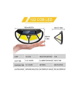 Fonksiyonel Sensörlü 122 Ledli Solar Bahçe Lambası