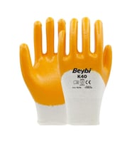 Beybi K40 Nitril Kaplı Pamuk Polyester Örgü Eldiven N:10 - 12Adet