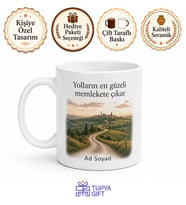 Memleket Yolunu Sevenlere Özel Kupa Bardak Hediye Porselen Mug