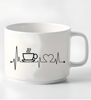 Kahve Ritmi Tasarımlı Porselen Kupa Nescafe Fincanı