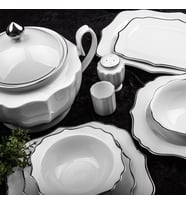 Aryıldız 60 Parça Silver Porselen Yemek Takımı 34001 