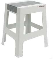 Tabanlı Ev Ofis Taburesi - 120 Kg Taşıma Kapasiteli Kaymaz Banyo Taburesi - Çocuk Taburesi - 35x45x40 cm (Büyük Gri)