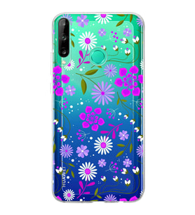 Huawei P40 Lite E Uyumlu Kapak Flowers Tasarımlı Şeffaf Silikon Kılıf