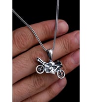 Vog Motosiklet - Motor Figürlü 925 Ayar Gümüş Sevgiliye Eşe Babaya Hediye Erkek Kolye