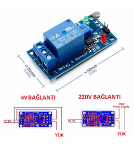 5V Ldr Işık Kontollü Röle 5V Gündüz Gece Algılayıcı Röle Kartı