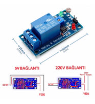 5V Ldr Işık Kontollü Röle 5V Gündüz Gece Algılayıcı Röle Kartı