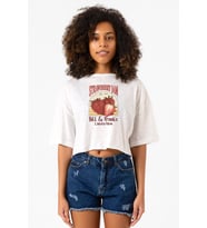The Last Of Us Bill And Frank Strawberry Jam Beyaz Kırçıllı Kadın Crop Tshirt