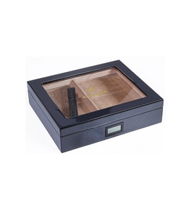 Cohiba Siyah Karbon Desenli Sedir Humidor Puro Kutusu