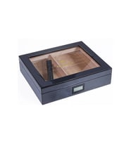 Cohiba Siyah Karbon Desenli Sedir Humidor Puro Kutusu