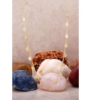 Pullu Altın Yaldızlı Gümüş Choker Kolye 7241