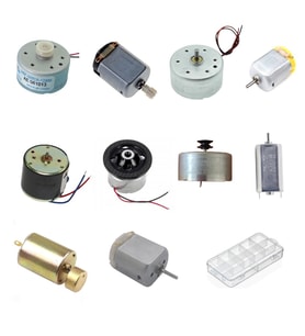Küçük Tip Elektrik DC Motor Deney Seti Kutulu - 10 Adet (Titreşim ve Oyuncak Motoru Hediyeli)