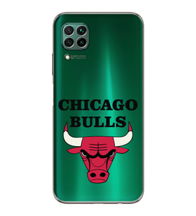Huawei P40 Lite Uyumlu Kamera korumalı Kapak Chicago Bulls Tasarımlı  Şeffaf Kılıf