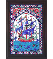 Armada Çini 40x60 Cm ED 501 Osmanlı Kalyon El dekoru Çini Pano