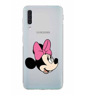 Samsung Galaxy A50   Kamera Korumalı  Kapak Minnie Mouse Tasarımlı  Şeffaf Kılıf