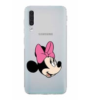 Samsung Galaxy A50   Kamera Korumalı  Kapak Minnie Mouse Tasarımlı  Şeffaf Kılıf