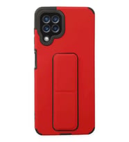 Galaxy A22 Kılıf Mega Standlı Silikon - Kırmızı
