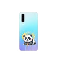 Huawei P30 ile Uyumlu Splash Panda Tasarımlı Şeffaf Silikon Kılıf
