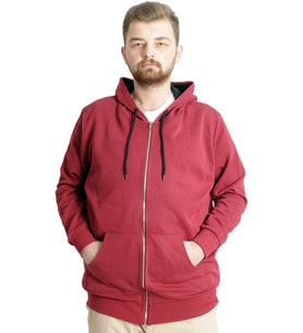 Mode XL Erkek Hırka Kapson Fermuarlı Steel Interlock 21600 Bordo