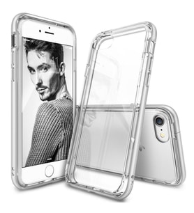 Ringke Frame iPhone 7 ile Uyumlu Çerçeveli Bumper Kılıf Ice Silver