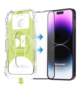 Microsonic Apple iPhone 16 Plus Magic Uygulama Aparatlı Tam Kapatan Ekran Koruyucu Siyah