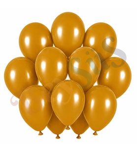 Zerdeçal Renk Lateks Retro Balon (30 cm) - 12 Adet