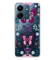 Xiaomi Redmi 13C Uyumlu Kelebek Desenli Şeffaf Telefon Kılıfı